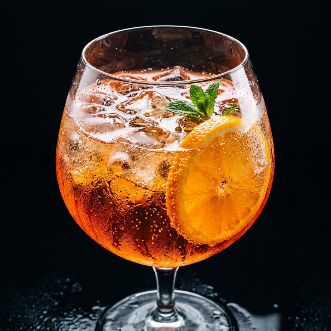 Aperol Spritz mit Orangenscheibe