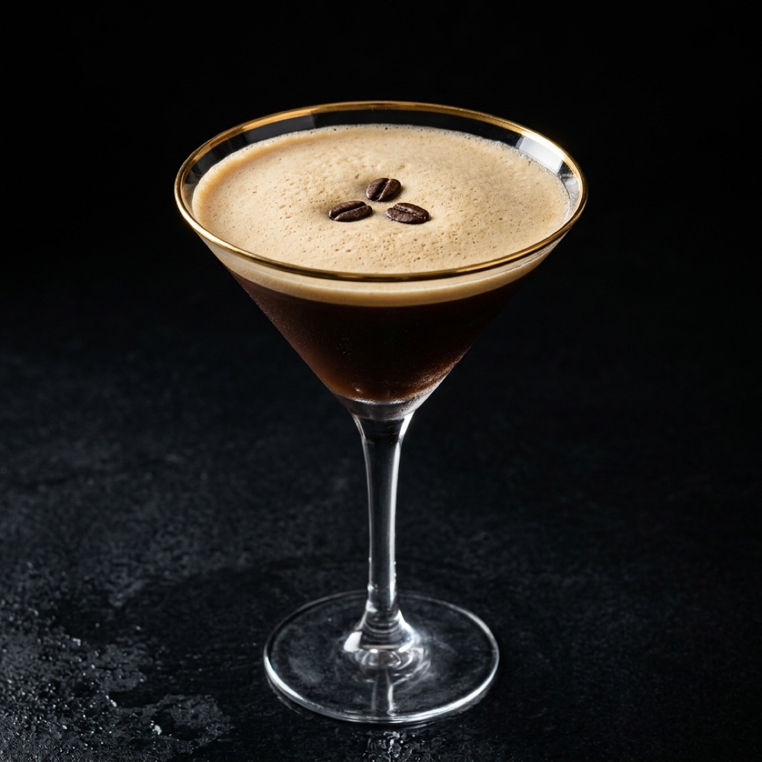 Espresso Martini mit Kaffeebohnen