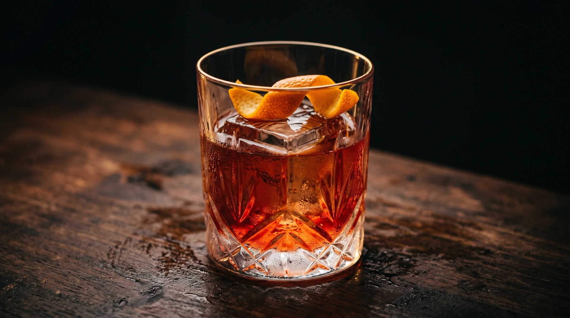 Negroni-Cocktail mit Orangenschale